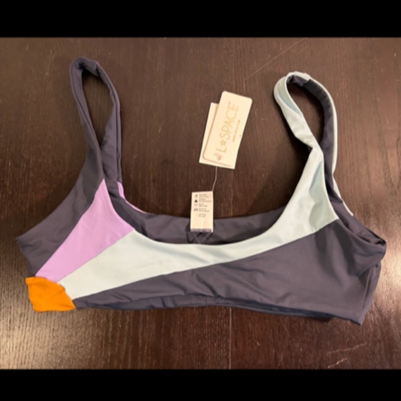 L*Space Lizzie Sunburst Bikini Top Slate, Wisteria, Pool Size L - NWT - Picture 9 of 14